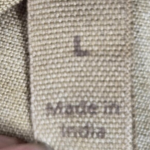 Soft Surroundings Sz Large River Valley Tan Embroidered Tunic Blouse Split Vneck - Picture 12 of 15